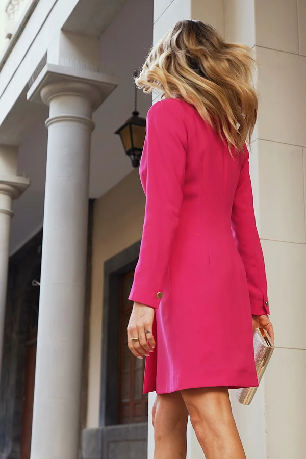 Pink Double Breasted Blazer Dress - Image 6