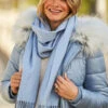 Powder Blue Super Soft Wool & Cashmere Blend Scarf