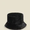 Black Faux Fur Bucket Hat