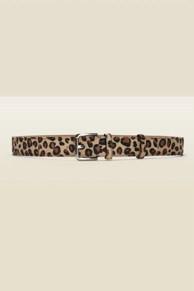 Leopard Pony Waist Belt With Gold Square Buckle - Image 3