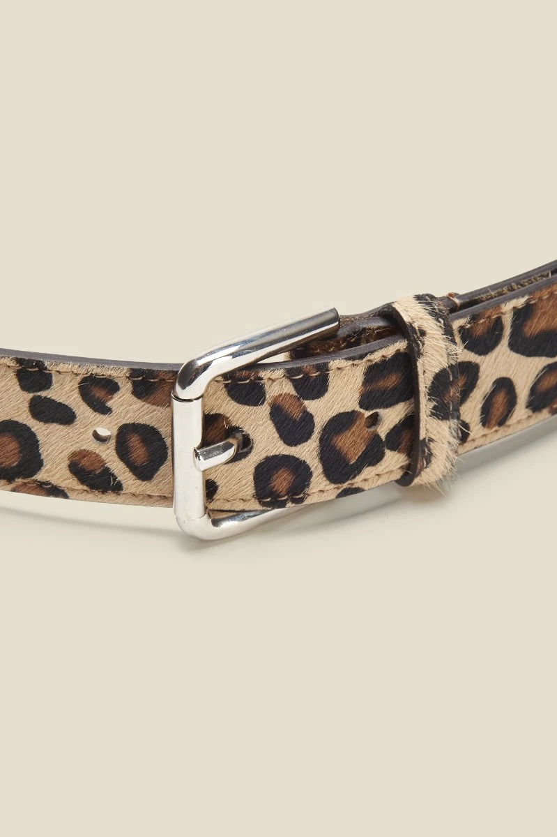 Leopard Pony Waist Belt With Gold Square Buckle - Image 5