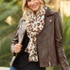 Chocolate Brown Leather Biker Jacket