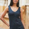 Pewter Metallic Super Sparkly Vest Top