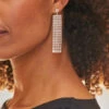 Silver Diamante Tassel Drop Earrings