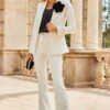 Ivory Premium Kick Flare Trousers