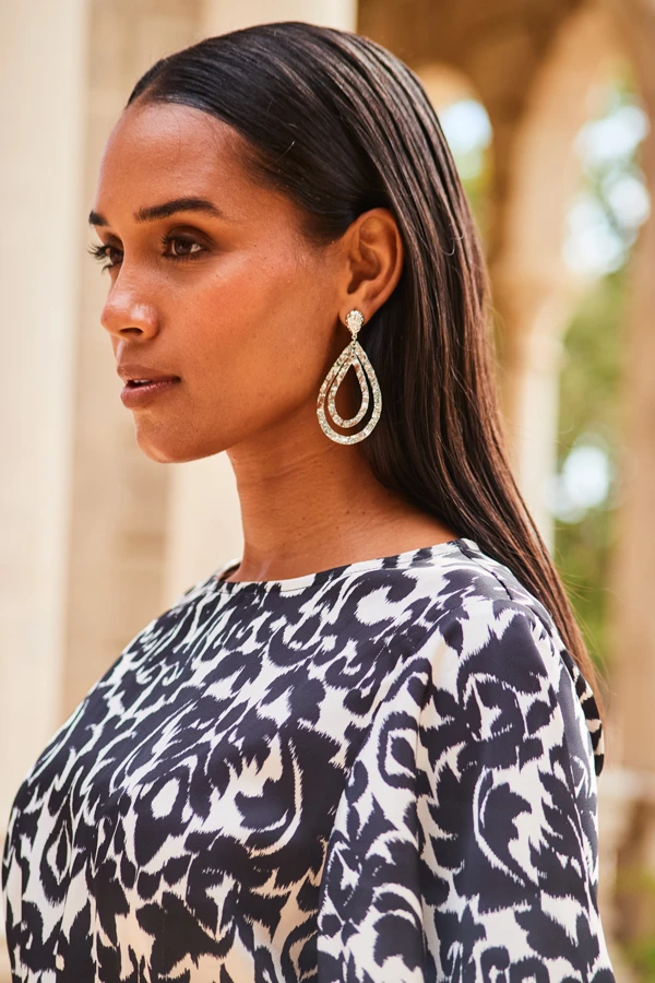 Gold Hammered Teardrop Earrings