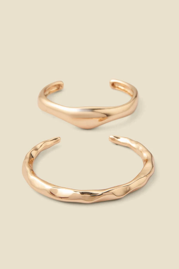 Gold Set Of Two Bangle Bracelets - Image 2