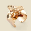 Gold Flower Detail Cuff Bracelet