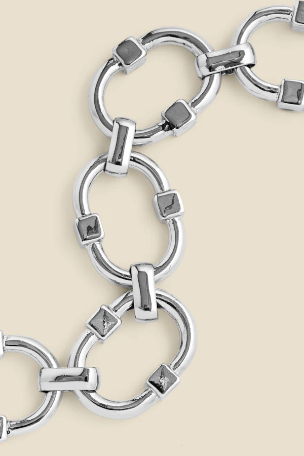 Silver Chunky Chain Link Bracelet - Image 2