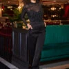 Black Satin Wide Leg Trousers
