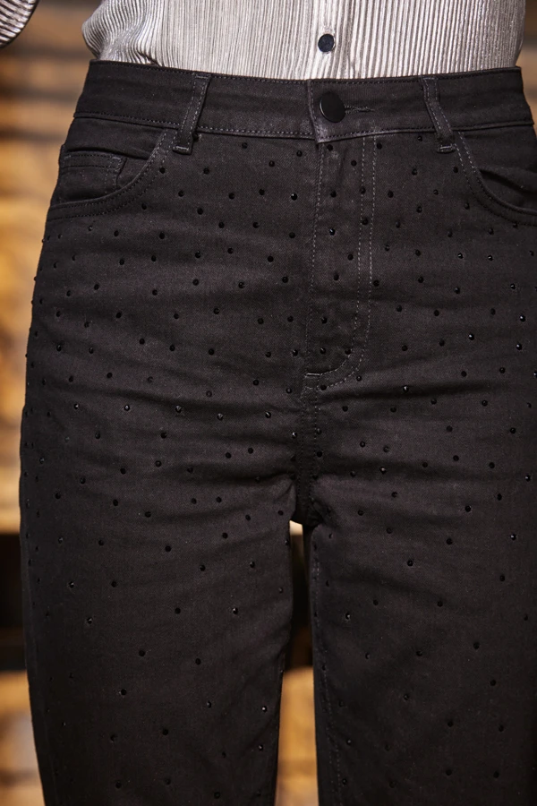 Black Embellished Slim Leg Jeans - Image 5