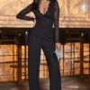 Black Luxe Lace Wide Leg Jumpsuit