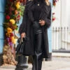 Black Luxe Faux Suede & Fur Afghan Coat