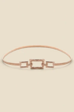 Gold Hammered Square Buckle Belt