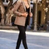 Taupe Luxe Leather Blazer