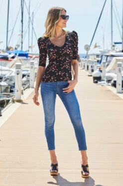 Mid Blue Cropped Perfect Skinny Jeans