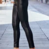 Black Faux Leather Ponte Skinny Trousers